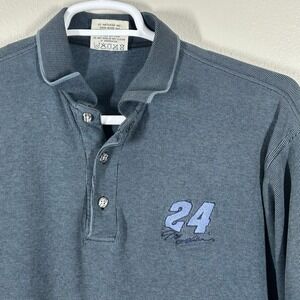 Chase Authentics 24 Polo Shirt Mens Gray Short Sleeve Embroidered side vents